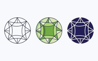 diamante linea e glifo icona, vettore illustrazione