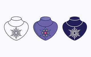 collana linea e glifo icona, vettore illustrazione