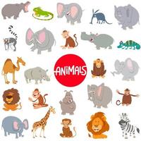 grande set di personaggi animali dei cartoni animati vettore