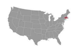 Massachusetts stato carta geografica. vettore illustrazione.