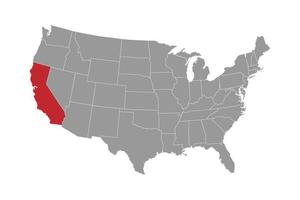 California stato carta geografica. vettore illustrazione.