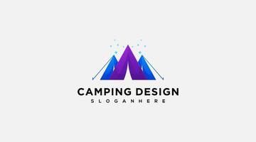 campeggio bellissimo logo design vettore illustrazione