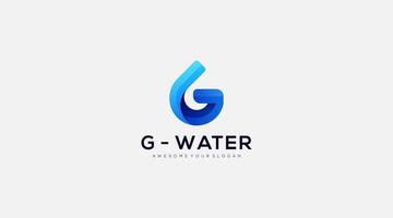 professionale lettera g acqua far cadere logo design icona illustrazione vettore