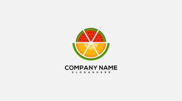 bellissimo logo design vettore con anguria e Limone