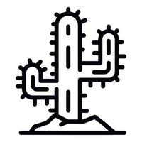 deserto cactus icona, schema stile vettore