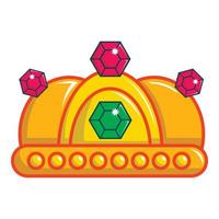 rubino imperiale corona icona, cartone animato stile vettore