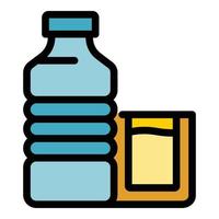 acqua bottiglia icona colore schema vettore