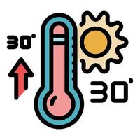 globale riscaldamento temperatura icona colore schema vettore
