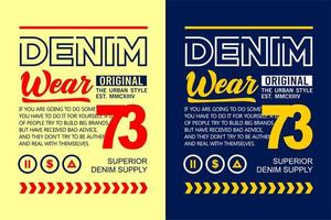 tipografia denim indossare per t camicie design vettore