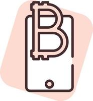 blockchain mobile, icona, vettore su bianca sfondo.