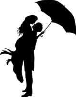 nero e bianca silhouette coppie. amanti, bacio. San Valentino giorno. vettore illustrazione per sito web, stampa