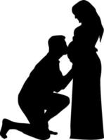 nero e bianca silhouette coppie. amanti, bacio. San Valentino giorno. vettore illustrazione per sito web, stampa