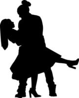 nero e bianca silhouette coppie. amanti, bacio. San Valentino giorno. vettore illustrazione per sito web, stampa