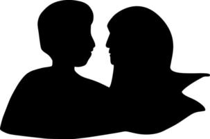 nero e bianca silhouette coppie. amanti, bacio. San Valentino giorno. vettore illustrazione per sito web, stampa