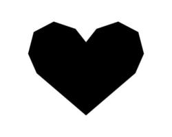 amore cuore vettore icona nero silhouette isolato su bianca sfondo.
