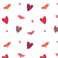 vettore modello di uccelli e cuori. carino modello per San Valentino giorno, per tessili, tessuti, tovaglioli, confezione