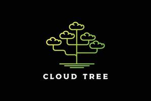 semplice minimalista nube albero per Conservazione o elettrico tecnologia logo design vettore