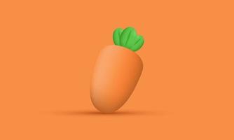 illustrazione icona realistico 3d stile naturale carota autunno isolato su sfondo vettore