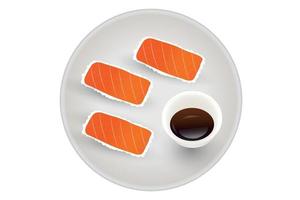 nigiri Sushi con caffè vettore illustrazione