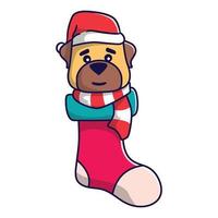 carino Natale cane nel Natale costume illustrazione vettore