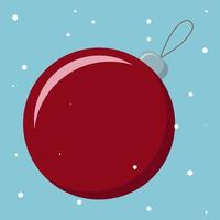 rosso brillante palla Natale decorazione vettore