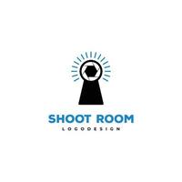sparare camera logo disegno, telecamera camera logo, multimedia studio logo concetto vettore