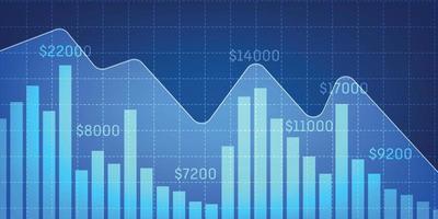 moderno attività commerciale e finanza concetto. grafico con barre vettore