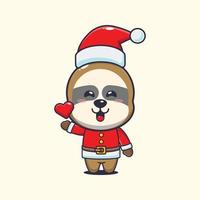 carino bradipo indossare Santa costume. carino Natale cartone animato illustrazione. vettore
