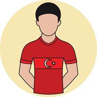 turkiye calcio maglia pieno icona vettore