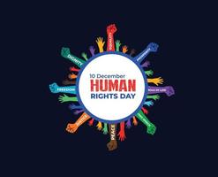 internazionale umano diritti giorno. dicembre 10. manifesto, bandiera o sfondo. vettore illustrazione