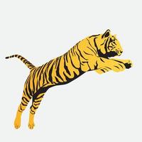 vettore silhouette tigre saltare su preda