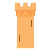 medievale battaglia Torre icona, cartone animato stile vettore