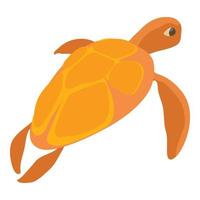 tartaruga icona, cartone animato stile vettore