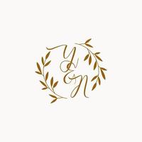 yn logo iniziale del monogramma del matrimonio vettore