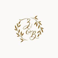 logo del monogramma iniziale del matrimonio zb vettore