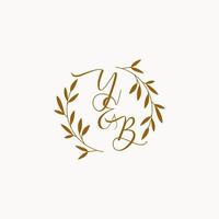 yb logo iniziale del monogramma del matrimonio vettore