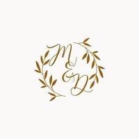 logo del monogramma iniziale del matrimonio md vettore