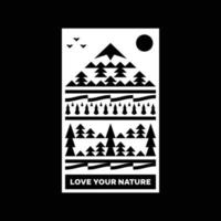 amore il tuo natura montagna paesaggio logo distintivo design vettore