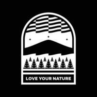 amore il tuo natura montagna paesaggio logo distintivo design vettore