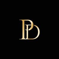 pd lettera iniziale logo design lusso e elegante vettore