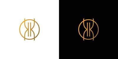 semplice e moderno lettera kk iniziali logo design 2 vettore