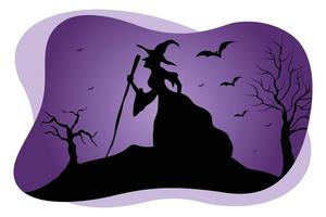 Halloween strega mostro vettore illustrazione