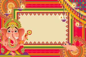 bellissima ganesh Chaturthi Festival sfondo design con indù Dio Ganesha vettore