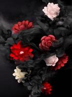 carta fiori decorazione e smog effetto nel 3d illustrazione vettore