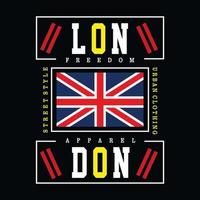 Londra città tipografia design per t camicia - vettore illustrazione