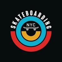 vettore illustrazione su il tema di andare con lo skateboard e skateboard nel nuovo York città. tipografia, maglietta grafica, manifesto, Stampa, cartolina