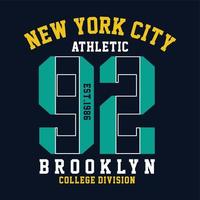 nuovo York città Università divisione tipografia maglietta design vettore