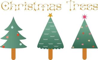 collezione di Natale decorazioni, stella, e Natale sfera. nuovo anno tradizionale inverno vacanza pino vettore impostare.