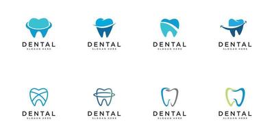 impostato di dentale logo design vettore