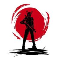 samurai il spada eroe per maglietta colorato design. astratto vettore illustrazione.